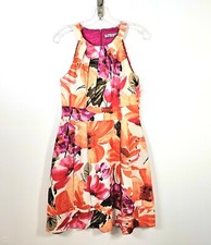 Eliza J Size 8 Women's Floral Halter Fit & Flare Dress