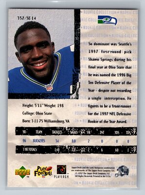 1997 Collector's Choice Shawn Springs #352 Seattle Seahawks RC | eBay
