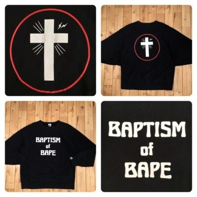 BAPE × Fragment Design sweat shirt NIGO Hiroshi Fujiwara A Bathing Ape Size L