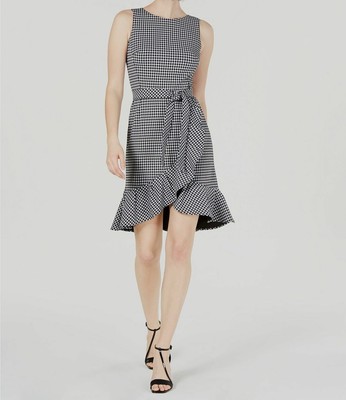 calvin klein black and white gingham dress