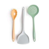 Thermotasty Silikon KüChenhelfer Nudelkelle, SchaumlöFfel, Wok-Wender, 3Er-Set