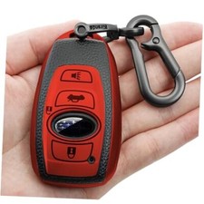 for Subaru Key fob Cover case with Keychain,Texture Soft TPU Key Red
