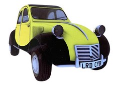 Yellow Citroen 2CV Plaque - Citroen Gift - Citroen 2CV Gift - Citroens CV6-P
