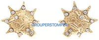 Glo Earrings Iced Out With Clear Stones Pendant Head Stud Post Style Gang Glo Earrings Iced Out With Clear Stones Pendant Head Stud Post Style Gang