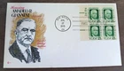 BANK OF AMERICA FOUNDER ITALIAN AMADEO GIANNINI 1973 PLATE#BLOCK COVERCRAFT FDC