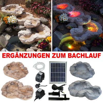 Gartenbrunnen Bachlauf Teich Pumpe Garten Brunnen Wasserfall Fur Gartenteich Led Ebay