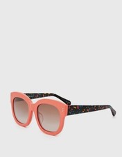 NEW Stella McCartney SUNGLASSES SC0026SA 003 Pink Color-block Splash Printed