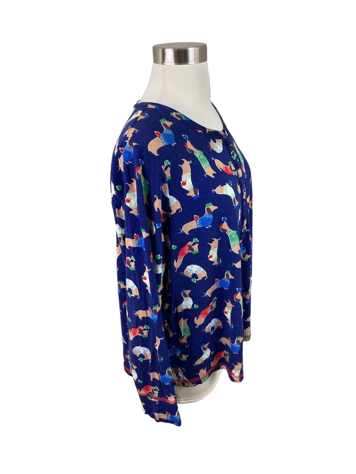 Top de pijama Boden Alba azul marino Dachshund perro vacaciones talla EE. UU. 10 Foto 3 de 4
