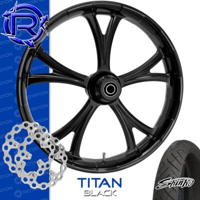 Rotation Titan Black Custom Motorcycle Wheel Front Package Harley Touring 26''