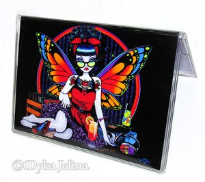 Tribal Fusion Belly Dancer Flower Fairy Art ID Business Card Holder Sonya2 Myka