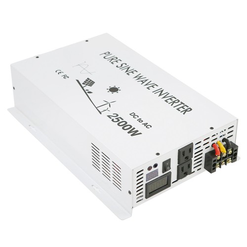 2500W Pure Sine Wave Inverter 12V DC to 120V AC Power Converter Off Grid Car RV - Picture 4 of 9