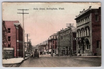 Bellingham WA Holly Street Washington Postcard E38