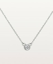 0.12 Carat Genuine Diamond Bezel Necklace in 925 Sterling Silver