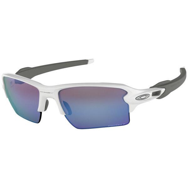 Oakley Flak 2.0 XL Polished White Polarized Blue Prizm Sunglasses