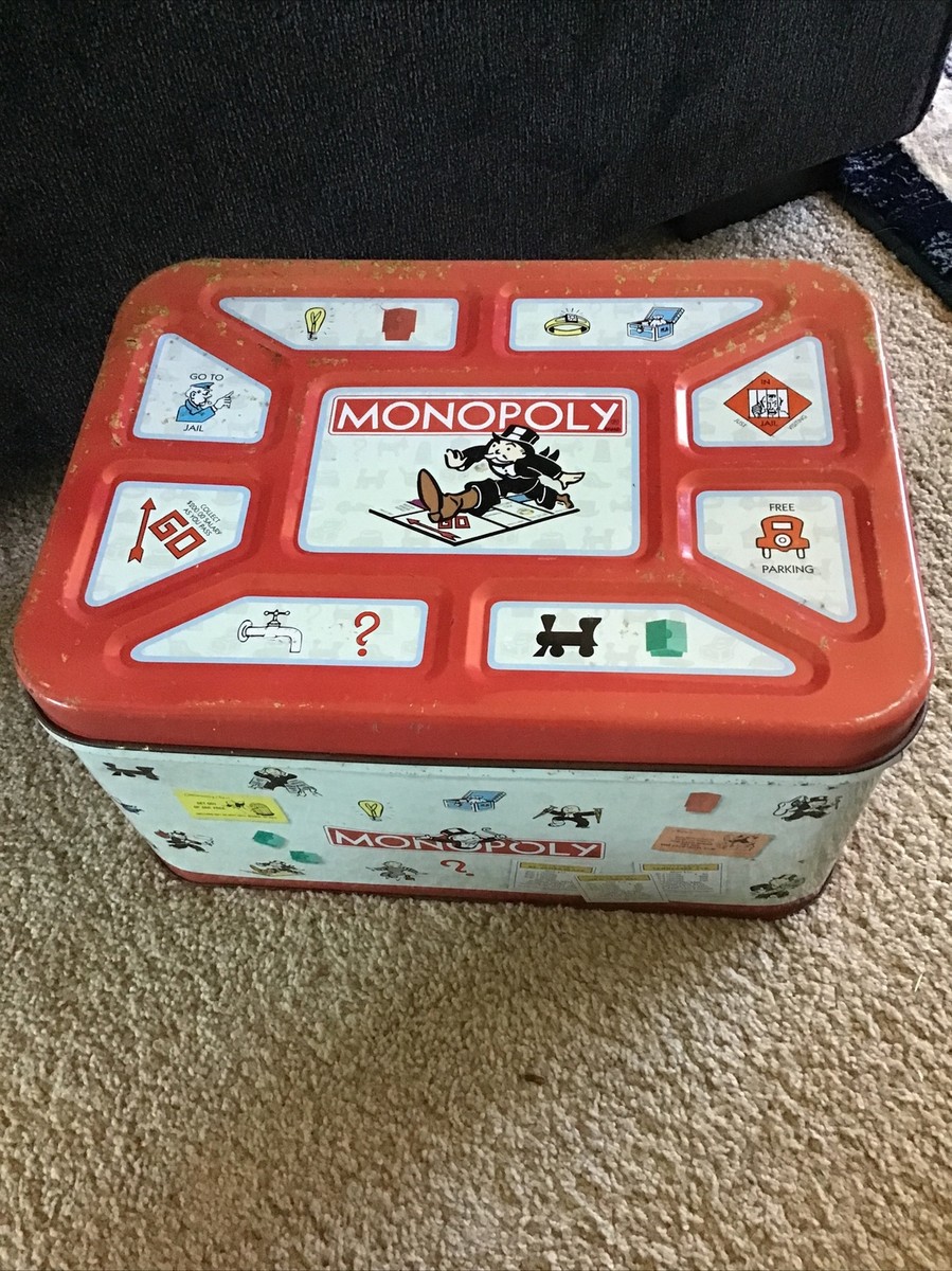 Extremely Rare Hasbro Monopoly Popcorn Tin Toy Chest 1998 Vintage