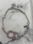 Bracelet - Pre owned / Kf3523 Auth Christian Dior Cd White Rhinestone