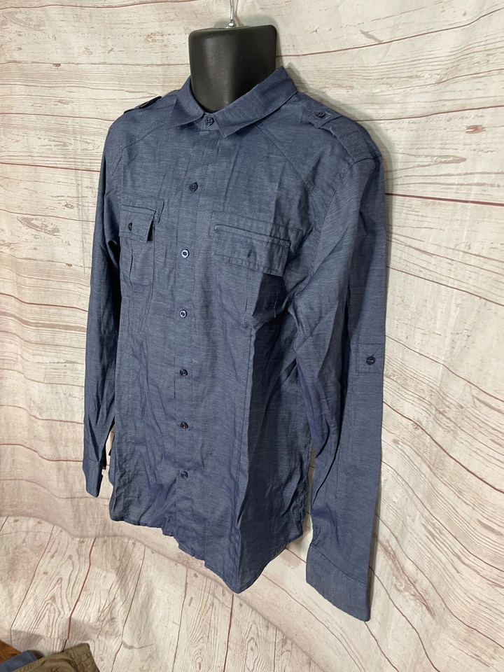 Sovereign Code Men’s Blue Long Sleeve Button Down Casual Shirt Size L - Image 2 of 4