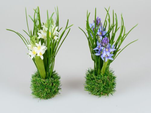 Hyazinthen auf Grassockel sort. 25cm Tischdeko Kunstblumen Deko-Pflanze formano - Bild 1 von 3