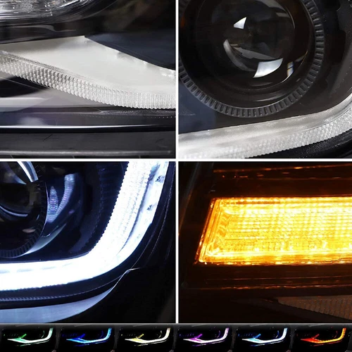 VLAND RGB Style LED Headlights + Red Tail Lights For 2014-2015 Chevrolet Camaro - Bild 4 von 22