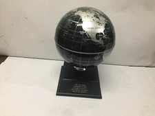 Solar Spinning Globe in Black & Silver Things Remembered