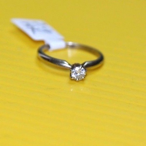 Anillo de compromiso solitario 1/4 ct 0,25 ct DIAMANTE ORO BLANCO 14K talla 5,75 - Imagen 2 de 11