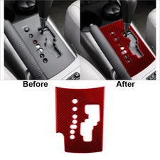 Red Carbon Fiber Interior Gear Shift Panel Cover Trim For Toyota RAV4 2006-2012