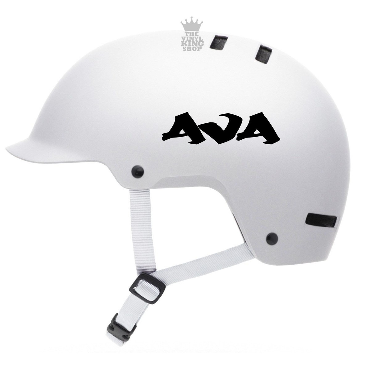 2 X Personalised Bike Helmet Name Stickers - Childs Font Vinyl Decal BMX Kids - Foto 3