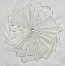 21 Cotton Bundle Neutral Tonal White on Cream Quilt Fabric Bundle