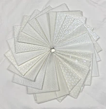 21 Cotton Bundle Neutral Tonal White on Cream Quilt Fabric Bundle