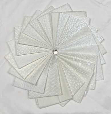21 Cotton Bundle Neutral Tonal White on Cream Quilt Fabric Bundle