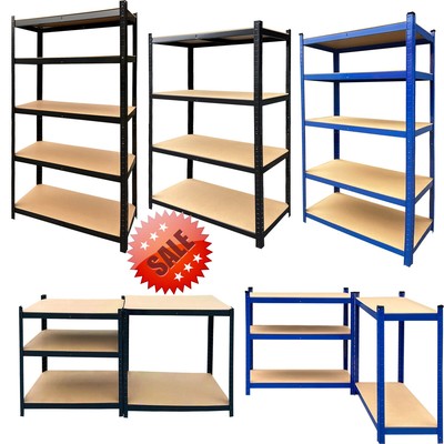 4/5 Tier Steel Garage Shelving Unit Sturdy Adjustable Storage Shelf Rack Shelves