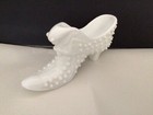 Vintage Fenton Shoe White Milk Glass Hobnail Pattern Cat Head — photo 3