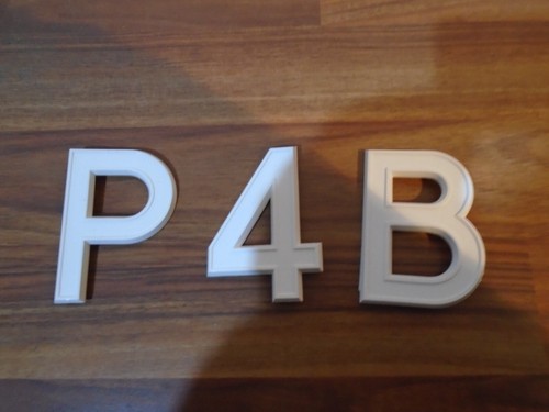 BLUEMELS WHITE NUMBER PLATE DIGITS / LETTERS C/W NEW CLIPS   3 1/8"  - 1960S - Picture 5 of 8