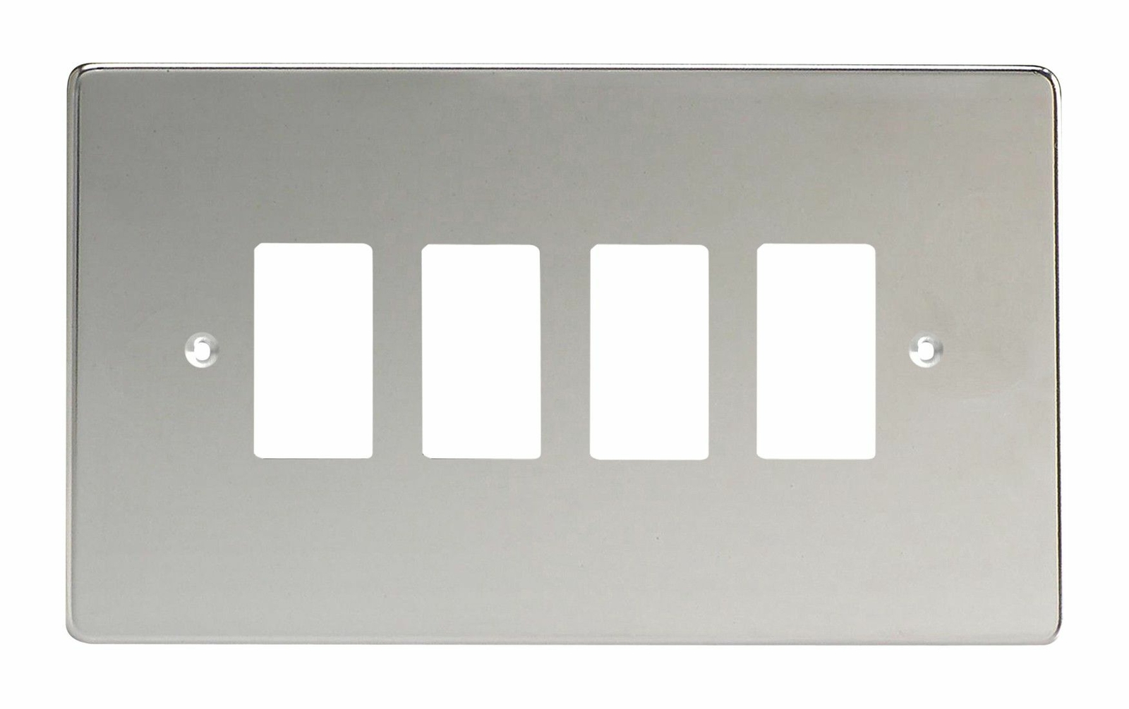 Varilight XDCPG4 PowerGrid Polished Chrome 4 Gang Grid Plate (Twin Plate)