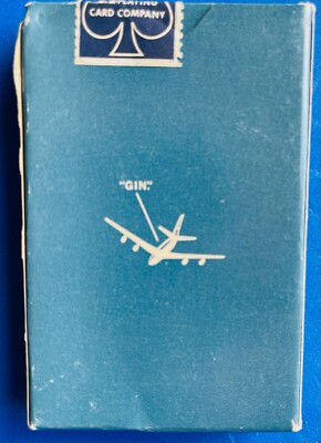 United Airlines Playing Cards - Blue Friendly Skies  GIN  - Blue Paper Seal