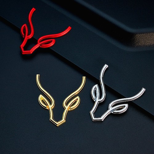 3D Metal Golden Deer Antler Car Trunk Rear Fender Emblem Badge Decals