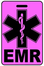 Personalized Hi-Viz Pink EMR Luggage/Gear Bag Tag