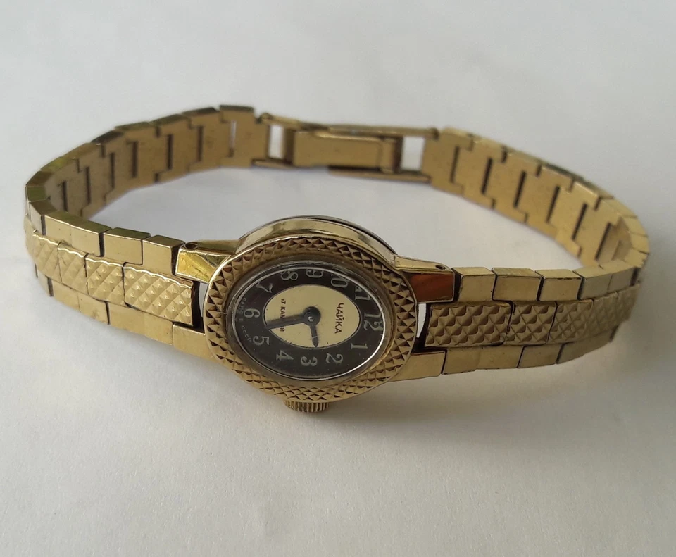 Винтажные позолоченные наручные часы CAIKA (Чайка) с ручным заводом советского производства - Изображение 3 из 4