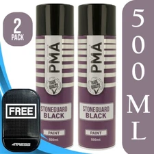 2x PMA Stone Guard Black Aerosol Underbody Protection Spray Paint 500mL PA1031+M