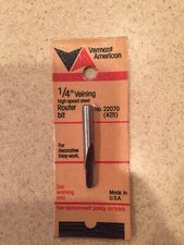 1/4” Veining Router Bit Vermont American No 22070 High Speed Steel