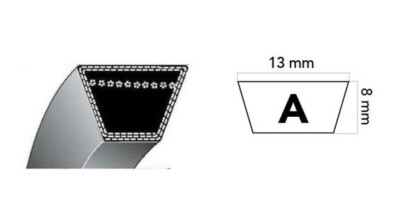 Courroie Motoculteur Trapézoïdale 10mm X 1143 Ext. (Z43,5
