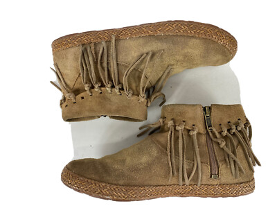 UGG Australia Ankle Boots Size Booties Shenendoah Beige Fringes