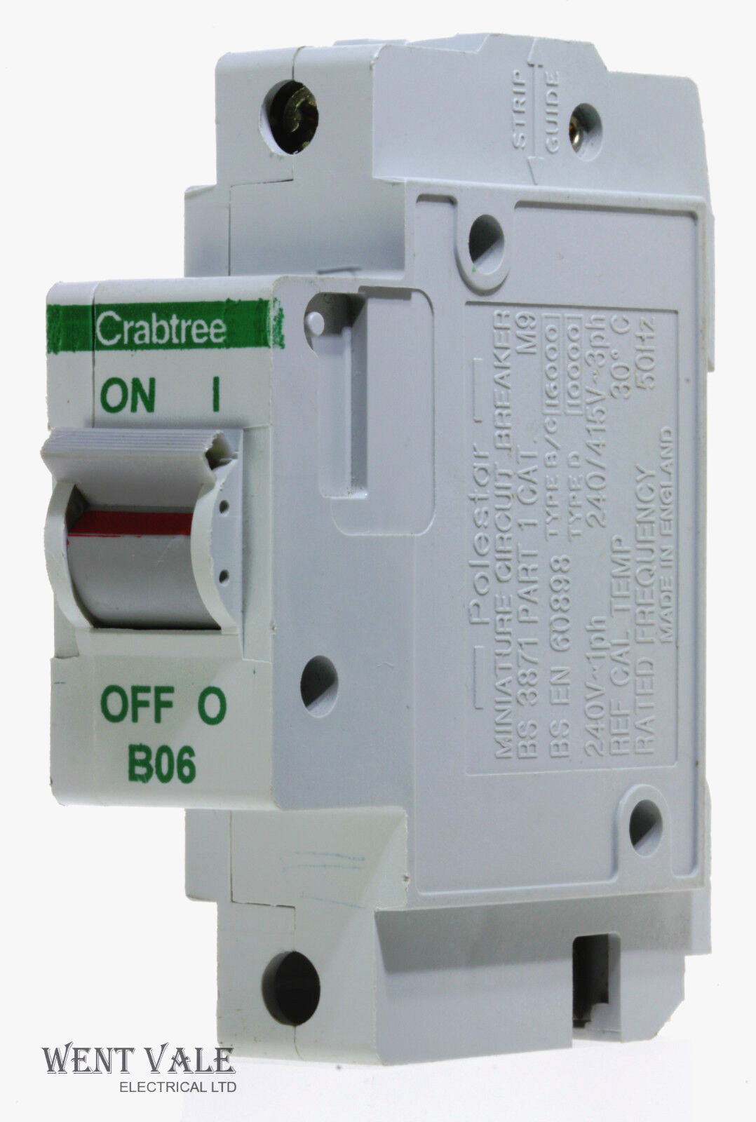 Crabtree Polestar - 60B/06 - 6a Type B Single Pole MCB Used