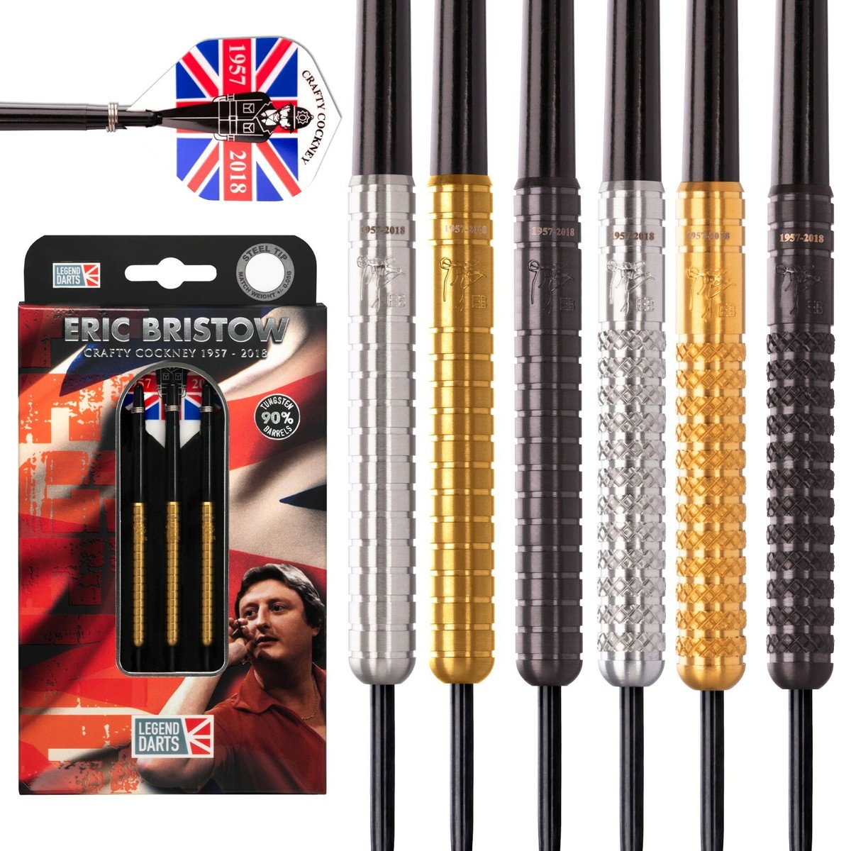 Eric Bristow Tungsten Darts Set Cocked Finger Legend Steel