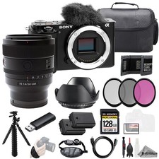 Sony ZV-E10 Black Body  Planar T FE 50mm f/1.4 ZA Lens 128GB  3PC Filter- Kit