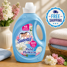 Suavitel Fabric Softener Field Flowers 105 fl oz 45 Days Freshness-Free Shipping 0.17 per gallon