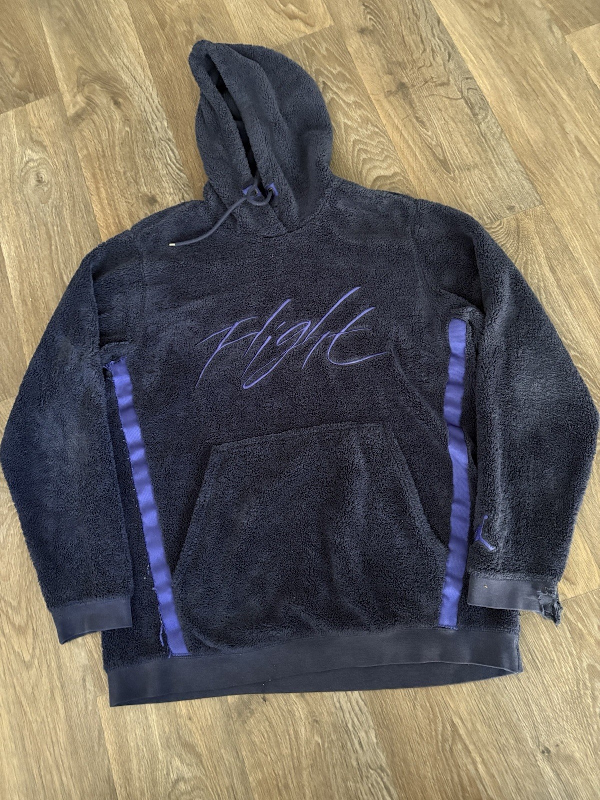 Jordan Hoodie Mens M Blue Flight Sherpa Fleece Pullover Hoodie