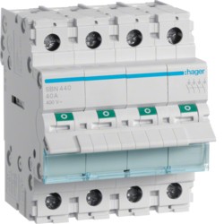 SBN440 INSULATED DISCONNECTOR 40A 4P 4M 400V AC