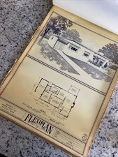 Vintage 1948 MCM Modern Ranch Flat Roof HomePlan Blueprint Triflex Washington DC