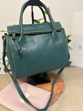 Radley London/ large handbag shoulder/work multiway bag green leather vgc 